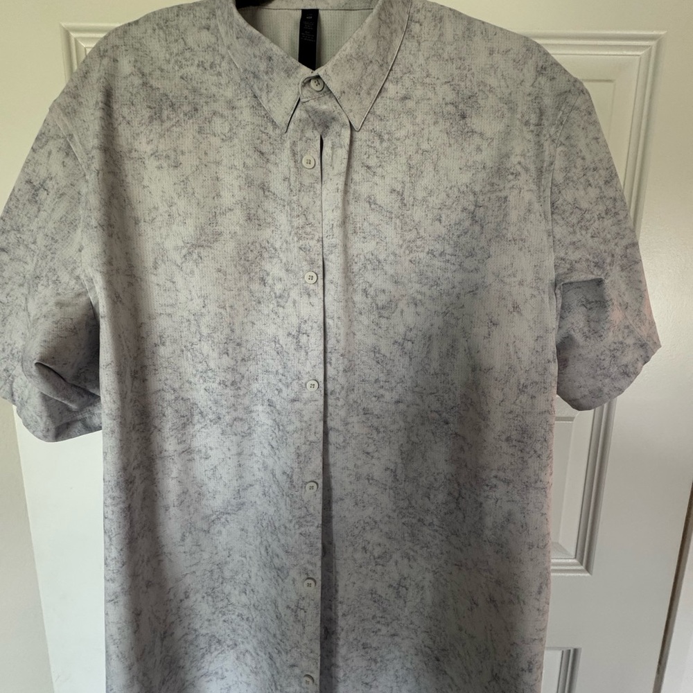 lululemon athletica Marble Gray Button Down Shirt